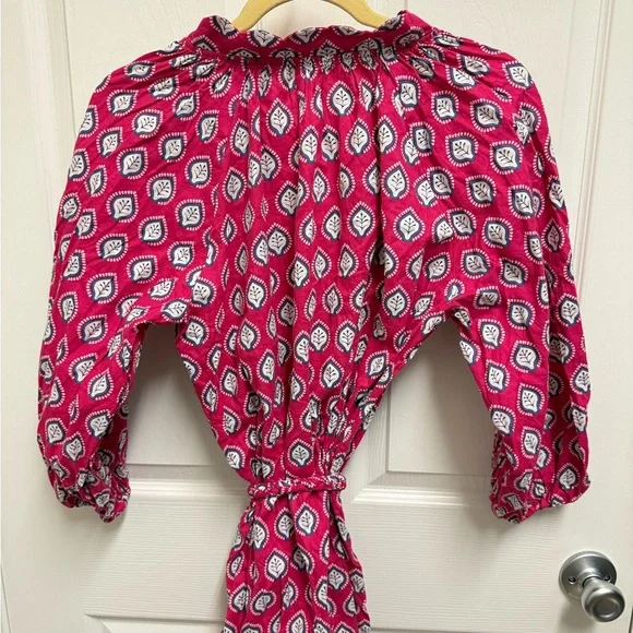 Caryn Lawn Pink Textile Braided Tie Waist Dress - Picture 13 of 16